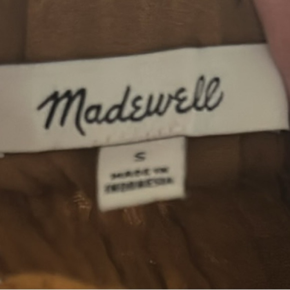 Madewell Double-Gauze Smocked Mini Skirt Antique gold ladies‎ Small - Picture 8 of 10